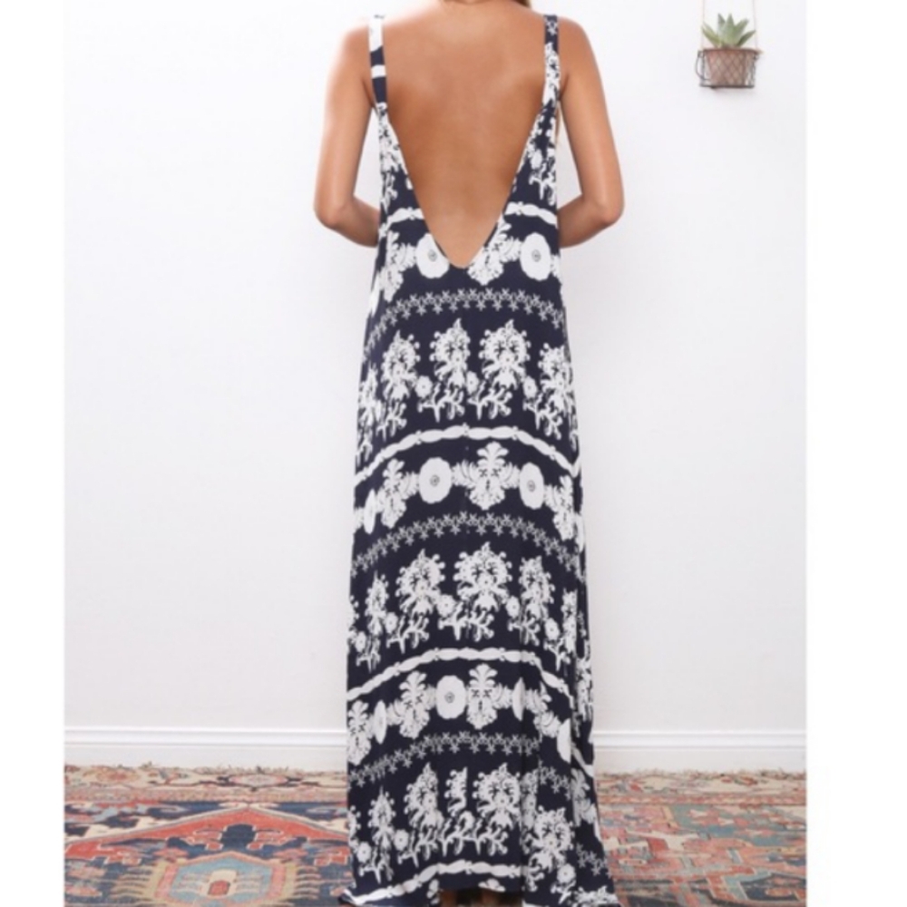 Flynn Skye Arrow Maxi Dress In Vintage Navy